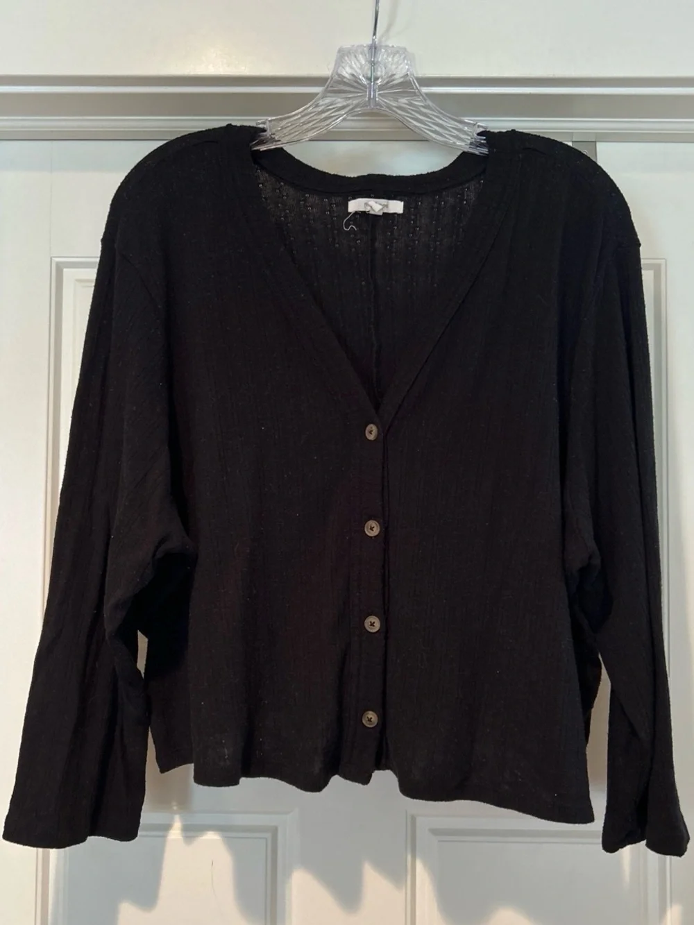 Maurices Black Button-Front Lightweight Cardigan